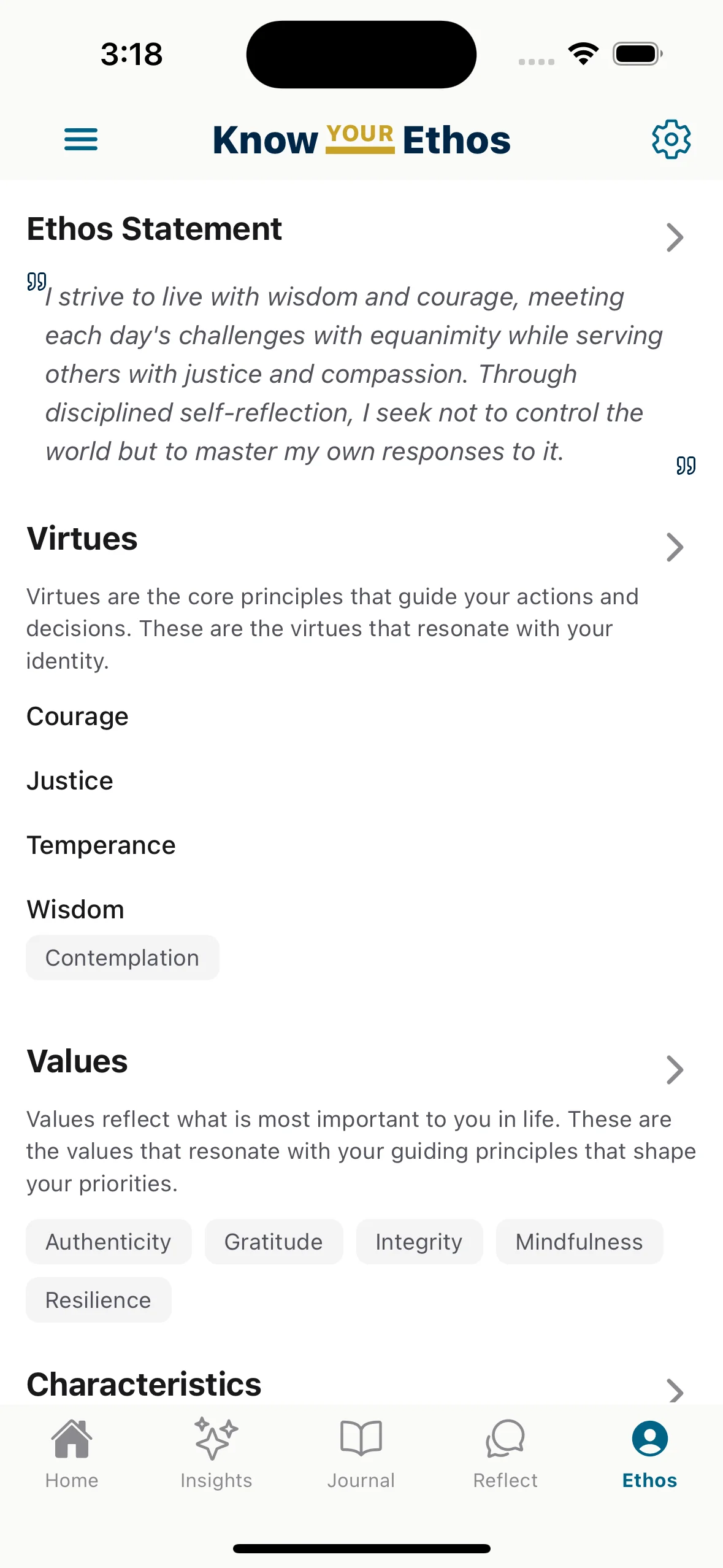 Know Your Ethos profile